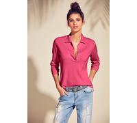 Polokragenpullover "Polopullover", Damen, Gr. 46, pink, 100% Baumwolle, B.C. BEST CONNECTIONS BY HEINE, unifarben, Pullover, Topseller (39021906-46) pink