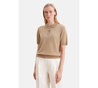 Polokragenpullover SEIDENSTICKER, Damen, Gr. S, gold, 68% Baumwolle, 32% metallisierte Fasern, regular fit, Pullover, Polo (57454060-S) gold