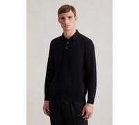 Polokragenpullover SEIDENSTICKER "Schwarze Rose", Herren, Gr. L, schwarz, 100% Wolle, unifarben, regular fit, Pullover, 1/1 Kragen Uni (84019218-L) schwarz