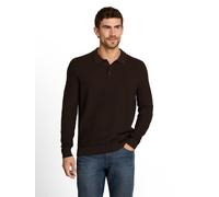 Polokragenpullover TOM TAILOR, Herren, Gr. XL, schwarz chocolate braun melange, Strick, Obermaterial: 100% Baumwolle, unifarben, regular fit hüftbedeckend, Rundhals, Bündchen, Pullover, unifarben / Re