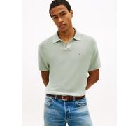 Polokragenpullover TOMMY HILFIGER "COOL TOUCH STRUCTURE", Herren, Gr. L, minty grau, Strick, Obermaterial: 100% Baumwolle, regular fit normal, Rundhals, eingesetzt gerader Abschluss, Pullover, Regular