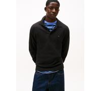 Polokragenpullover TOMMY JEANS "TJM ESSENTIAL POLO", Herren, Gr. L, schwarz, Strick, Obermaterial: 100% Baumwolle, slim fit normal, Rippbündchen, Pullover, slim fit, Feinstrick (23241222-L) schwarz