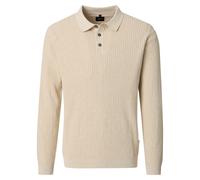Polokragenpullover VENTI "VENTI Polo-Shirt langarm gemustert", Herren, Gr. XL, beige, 100% Baumwolle, Pullover (63190717-XL) beige