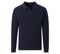 Polokragenpullover VENTI "VENTI Polo-Shirt langarm gemustert", Herren, Gr. XL, dunkelblau, 100% Baumwolle, Pullover (34611504-XL) dunkelblau