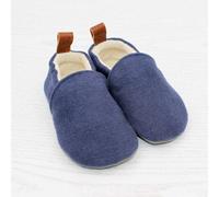 Pololo Barfuß-Hausschuh aus Baumwolle (organic) vegan, Größen 18/19 - 30/31 Blau 30/31