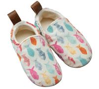 Pololo Barfuß-Hausschuhe aus Seaqual Yarn, Futter aus Baumwolle (organic) vegan, Größen 18/19 - 26/27 Fische 20/21
