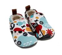 Pololo Barfuß-Hausschuhe aus Seaqual Yarn, Futter aus Baumwolle (organic) vegan, Größen 18/19 - 30/31 Pirat 22/23