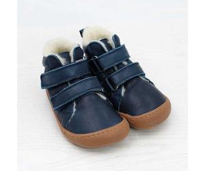 Pololo Barfuß Winterstiefel aus pflanzlich gegerbtem Leder, unisex, Gr. 22-34 Blau 34
