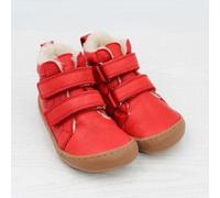 Pololo Barfuß Winterstiefel aus pflanzlich gegerbtem Leder, unisex, Gr. 22-34 Rot 31
