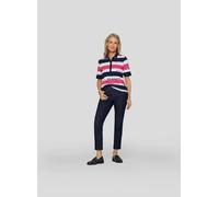 Poloshirt RABE, Damen, Gr. 40, pink (magenta), Jersey, Obermaterial: 100% Baumwolle, colorblocking, casual, tailliert hüftbedeckend, Rundhals, Halbarm, Shirts, mit Colorblocking (81956505-40) magenta