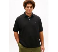 Poloshirt "1985 - REGULAR", Herren, Gr. 3XL, schwarz, Jersey, Obermaterial: 96% Baumwolle, 4% Elasthan, TOMMY HILFIGER BIG & TALL, unifarben, regular fit hüftlang, Rundhals, eingesetzt Flachstrickbünd