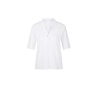 Marc Cain Collections - Unifarbenes Poloshirt mit Kordel-Detail white - Gr. - 44