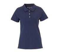 Poloshirt BONPRIX, Damen, Gr. 48/50 (XL), dunkelblau, Piqué, Obermaterial: 100% Baumwolle, unifarben, figurumspielend hüftbedeckend, Rundhals, Shirts, figurumspielende Passform, Kurzarm-Design, Polokr