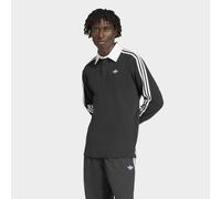 adidas Originals 3-Stripes Rugby Long Sleeve Polo Shirt - Herren, Schwarz - XXL