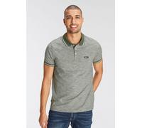 Poloshirt AJC, Herren, Gr. M (48/50), grün (oliv, meliert), Single Jersey, Obermaterial: 100% Baumwolle, meliert, unifarben, schmal, Rundhals, Rippbündchen, Shirts, Kurzarm, schmal geschnitten, Polokr