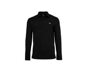 Poloshirt ARMANI EXCHANGE "Poloshirt POLO SHIRT", Herren, Gr. XXL, schwarz, Obermaterial: 97% Baumwolle CO. 3% Elasthan EL., Shirts (83551165-XXL) schwarz