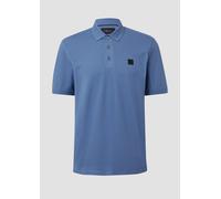 Poloshirt aus Baumwollstretch mit Label-Patch S blau 2169821.5311.S