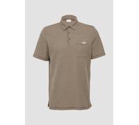 Poloshirt aus zweifarbigem Waffelpiqué mit Brusttasche M braun 2164772.8483.M