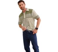 Poloshirt CATAMARAN "Kurzarm-Poloshirt", Herren, Gr. 52/54, grün (beige, oliv), 100% Baumwolle, gemustert, gestreift, mehrfarbig, ohne Ausschnitt, Shirts (487299-52) beige, oliv