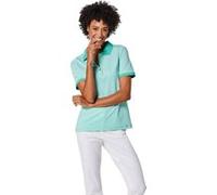 Poloshirt CREATION L PREMIUM "Lyocell-Baumwoll-Shirt", Damen, Gr. 44, blau (blaugrün, weiß, geringelt), 67% Lyocell, 28% Baumwolle, 5% Elasthan, gemustert, mehrfarbig, Shirts (28931364-44) blaugrün, w