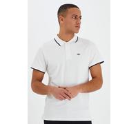 Poloshirt BLEND "BHAlsek", Herren, Gr. XL, weiß (snow weiß), Web, 95% Baumwolle, 5% Elasthan, unifarben, normal normal, V-Ausschnitt, Rippbündchen, Shirts, Poloshirt mit Stickerei (47414630-XL) snow w