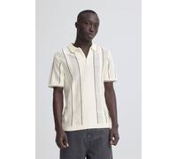 Poloshirt BLEND "BHAven Polo", Herren, Gr. S, vanilla ice, Feinstrick, 100% Baumwolle, gestreift, Basic, normal normal, ohne Ausschnitt, Rippbündchen, Shirts, Legeres Polo-Shirt in Feinstrick-Qualität