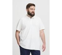 Poloshirt BLEND "BHBT-Shirt Big & Tall", Damen, Gr. 3XL, snow weiß, Web, 100% Baumwolle, unifarben, regular fit normal, V-Ausschnitt, normaler Saum, Shirts, Basic Poloshirt mit Stickerei in großen Grö