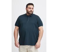 Poloshirt BLEND "BHBT-Shirt Big & Tall", Damen, Gr. 5XL, blau (marineblaus), Web, 100% Baumwolle, unifarben, regular fit normal, V-Ausschnitt, normaler Saum, Shirts, Basic Poloshirt mit Stickerei in g