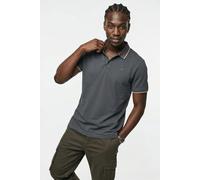 Poloshirt BLEND "BHEDIN POLO S/S", Herren, Gr. S, iron gate, Jersey, Obermaterial: 100% Baumwolle, unifarben, regular fit normal, ohne Ausschnitt, Shirts (10847317-S) iron gate
