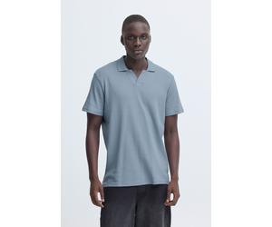 Poloshirt BLEND "BHEskild", Herren, Gr. XXL, faded denim, Piqué, 100% Baumwolle, unifarben, Basic, normal normal, V-Ausschnitt, gerader Abschluss, Shirts, Strukturiertes Polo-Hemd (65989021-XXL) faded