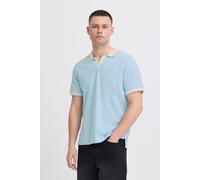 Poloshirt BLEND "BHEvo", Herren, Gr. L, blau frost, Piqué, 100% Baumwolle, unifarben, normal normal, V-Ausschnitt, Rippbündchen, Shirts, Kurzärmliges Poloshirt mit kontrastfarbener Kante (54267433-L)