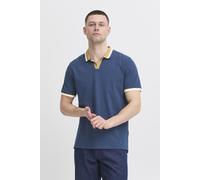 Poloshirt BLEND "BHEvo", Herren, Gr. M, blau (marineblaus), Web, 100% Baumwolle, normal normal, V-Ausschnitt, eingefasste Kante, Shirts, Lässiges Poloshirt (30320332-M) marineblaus