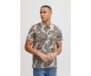 Poloshirt BLEND "BHPolo", Herren, Gr. M, crockery, Web, 100% Baumwolle, geblümt, regular fit normal, V-Ausschnitt, Shirts, Klassisches Polo-Shirt (25614040-M) crockery