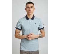 Poloshirt BLEND "BHRalf", Herren, Gr. S, blau (soft blau), Web, 100% Baumwolle, unifarben, regular fit, V-Ausschnitt, Rippbündchen, Shirts, Polo mit farblich abgesetztem Kragen (88536569-S) soft blau