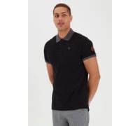Poloshirt BLEND "BHRalf", Herren, Gr. XL, schwarz, Web, 100% Baumwolle, unifarben, regular fit, V-Ausschnitt, Rippbündchen, Shirts, Polo mit farblich abgesetztem Kragen (45687937-XL) schwarz