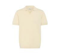 Poloshirt BLEND "BHAlli", Herren, Gr. L, bleached sand, Web, 50% Baumwolle, 50% Lyocell, unifarben, Basic, normal normal, V-Ausschnitt, eingefasste Kante, Shirts, Lässiges Poloshirt (99073026-L) bleac