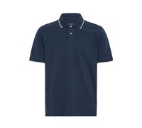 Poloshirt BLEND "BHEdin", Herren, Gr. S, blau (marineblaus), Web, 100% Baumwolle, unifarben, normal normal, V-Ausschnitt, breiter Bund, Shirts, Lässiges Poloshirt (75097463-S) marineblaus