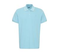 Poloshirt BLEND "BHEdin", Herren, Gr. XXL, blau bell, Web, 100% Baumwolle, unifarben, normal normal, V-Ausschnitt, breiter Bund, Shirts, Lässiges Poloshirt (84192549-XXL) blau bell