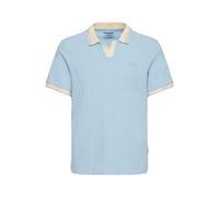 Poloshirt BLEND "BHEvo", Damen, Gr. XL, blau frost, Piqué, 100% Baumwolle, unifarben, normal normal, V-Ausschnitt, Rippbündchen, Shirts, Kurzärmliges Poloshirt mit kontrastfarbener Kante (54267433-XL)
