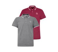 Poloshirt BLEND "BHPolo 2-Pack", Herren, Gr. XL, burgundy schwarz, Web, 100% Baumwolle, meliert, normal, V-Ausschnitt, Shirts, Klassisches Poloshirt im 2-Pack (34074531-XL) burgundy schwarz