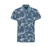 Poloshirt BLEND "BHPolo", Herren, Gr. M, captain's blau, Web, 100% Baumwolle, geblümt, regular fit normal, V-Ausschnitt, Shirts, Lässiges Poloshirt mit Print (57249342-M) captain's blau