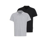 Poloshirt BLEND "Poloshirt BHPolo", Herren, Gr. M, grau (stonemixschwarz), Web, Obermaterial: 100% Baumwolle CO., casual, regular fit normal, Kurzarm, Shirts (88457167-M) stonemixschwarz