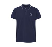 Poloshirt BLEND "BHPolo", Damen, Gr. S, blau (marineblaus), Web, 95% Baumwolle, 5% Elasthan, unifarben, regular fit normal, V-Ausschnitt, Shirts, Klassisches Polo-Shirt (78531703-S) marineblaus