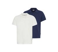 Poloshirt BLEND "BHPolo", Herren, Gr. XXL, weiß (weißdressblaus), Web, 100% Baumwolle, unifarben, regular fit normal, V-Ausschnitt, normaler Saum, Shirts, Klassisches Poloshirt (58034507-XXL) weißdres