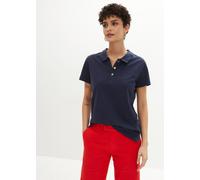 Poloshirt BONPRIX, Damen, Gr. 36/38 (S), dunkelblau, Piqué, Obermaterial: 100% Baumwolle, unifarben, figurumspielend hüftbedeckend, Rundhals, Shirts, figurumspielende Passform, Kurzarm-Design, Polokra