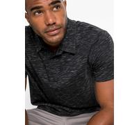 Poloshirt BONPRIX, Herren, Gr. 52/54 (L), schwarz meliert, Jersey, Obermaterial: 95% Baumwolle, 5% Polyester, meliert, unifarben, regular fit hüftbedeckend, Rundhals, Shirts, Regular Fit, Kurzarm, Kra
