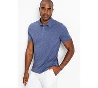 Poloshirt BONPRIX, Damen, Gr. 56/58 (XL), indigo meliert, Jersey, Obermaterial: 95% Baumwolle, 5% Polyester, meliert, unifarben, regular fit hüftbedeckend, Rundhals, Shirts, Regular Fit, Kurzarm, Krag