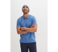 Poloshirt BONPRIX "Piqué-Poloshirt aus reiner Baumwolle", Herren, Gr. 52/54 (L), blau (kristallblau), Piqué, Obermaterial: 100% Baumwolle, unifarben, regular fit hüftbedeckend, Rundhals, Rippbündchen,