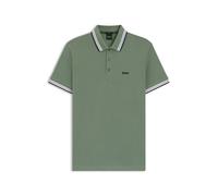 Poloshirt BOSS GREEN "Paddy", Herren, Gr. XL, grün (open grün359), Jersey, Obermaterial: 100% Baumwolle, unifarben, regular fit, hoch geschlossener Ausschnitt, eng Bündchen, Shirts, mit kontrastfarben