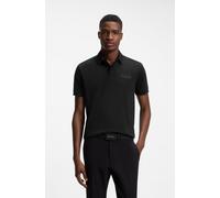 Poloshirt BOSS GREEN "Paddy Logo Patch Regular Fit", Herren, Gr. S, schwarz (schwarz001), Jersey, Obermaterial: 100% Baumwolle, unifarben, regular fit normal, Rundhals, Bündchen, Shirts, atmungsaktive